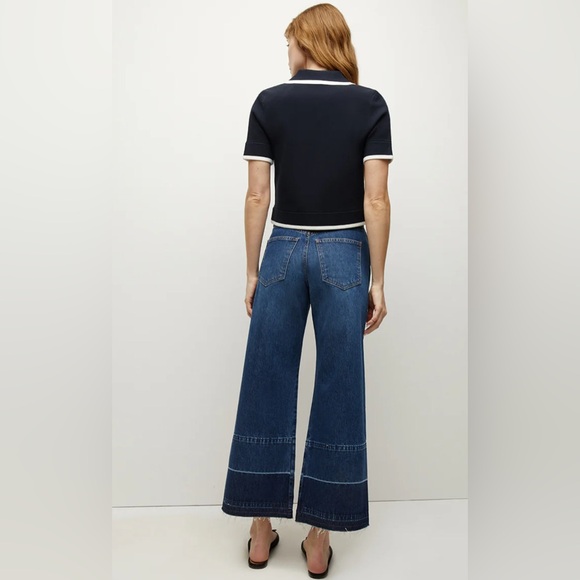 Veronica Beard Taylor Released Hem Cropped Wide-Leg Jean Size 26 - Picture 2 of 15